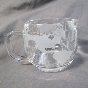 Vintage Nestle Nescafe WORLD GLOBE Etched 3" Tall Creamer Only